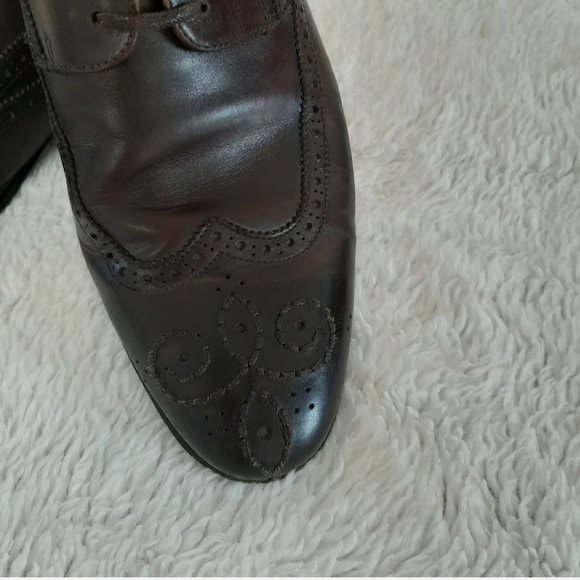 Hugo Boss Wing Tip Oxford Shoes Size 7.5 Brown - Picture 6 of 12